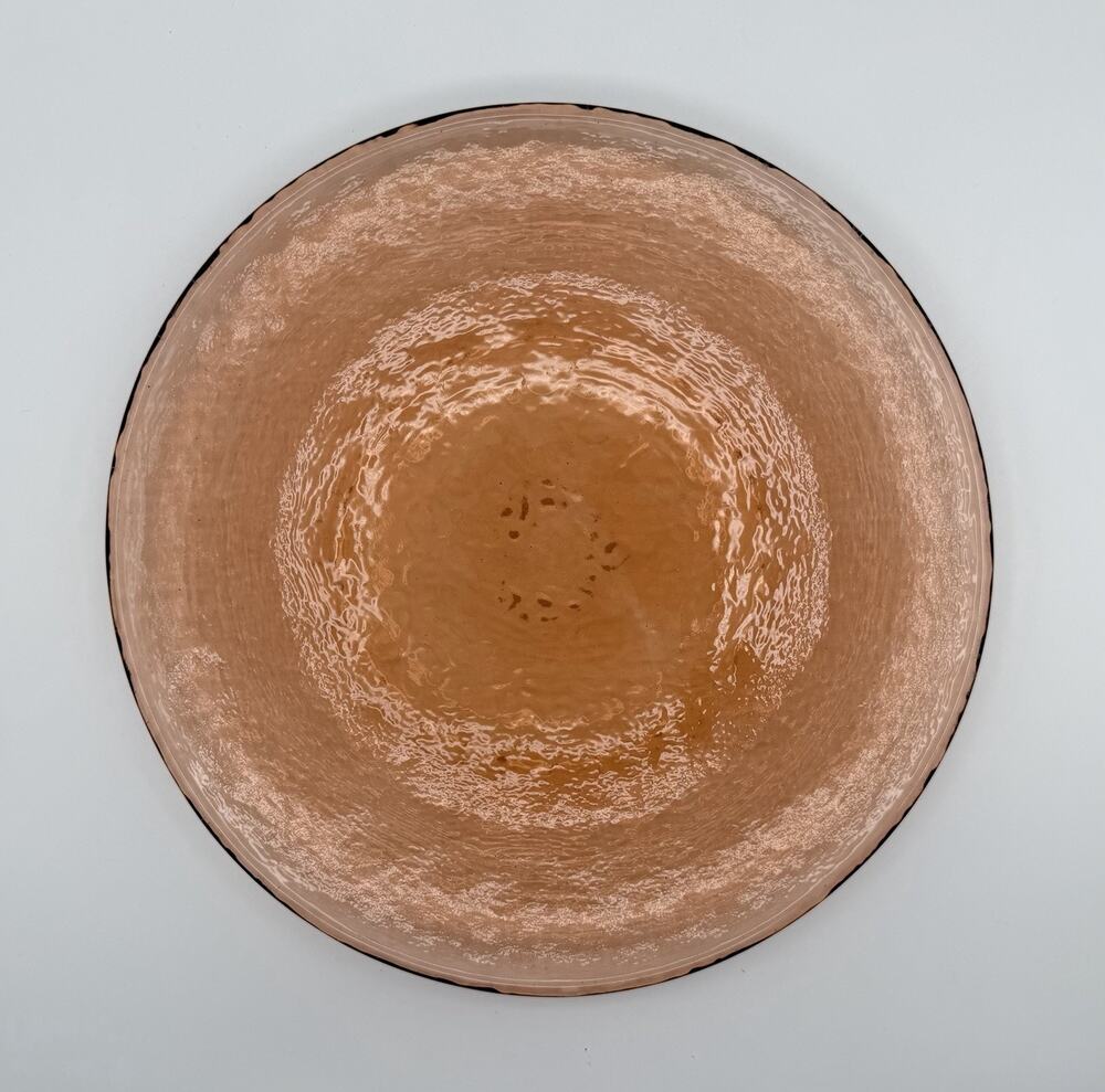 Fire and Light COPPER Dinner Plate 11" Textured Recycled Glass
